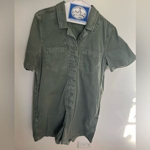 Madewell Green Utility Jumpsuit Shorts